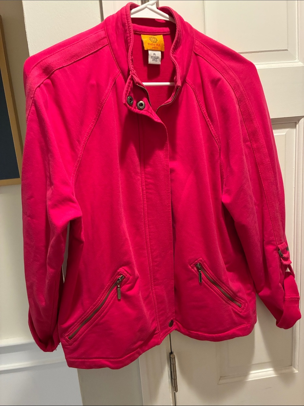 Ruby Rd. Hot Pink Bomber Jacket